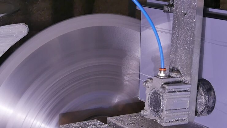 Metal Cutting Process on Industrial Machine
