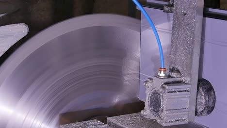 metal cutting process on industrial machine