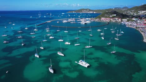 Revealing-anchored-yachts-of-Marigot-Marina-in-St