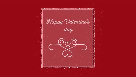 animation of happy valentines day in white letters on red background