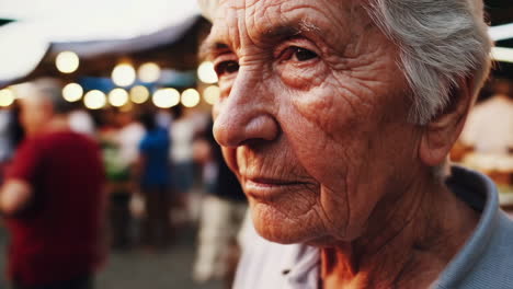elderly woman in a market