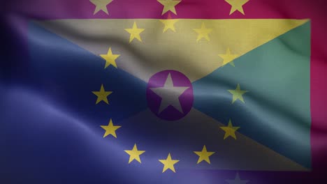 la bandera de la ue de granada tiene un fondo de bucle 4k