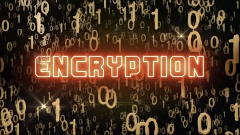 concepto de cifrado dorado con código digital