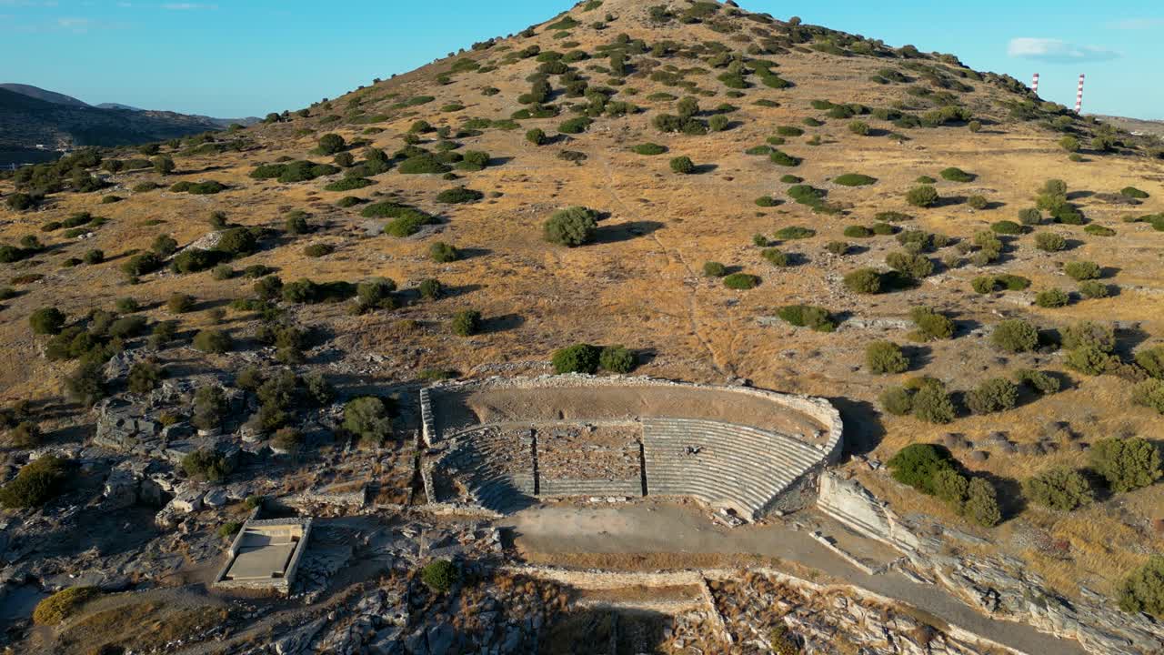 Aerial View of Ancient Greek Theater Ruins