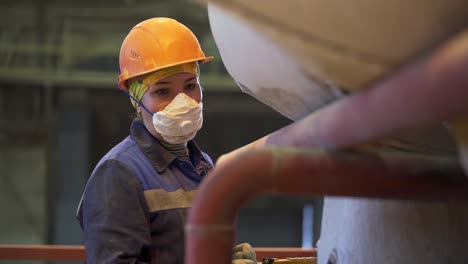 female worker in industrial setting