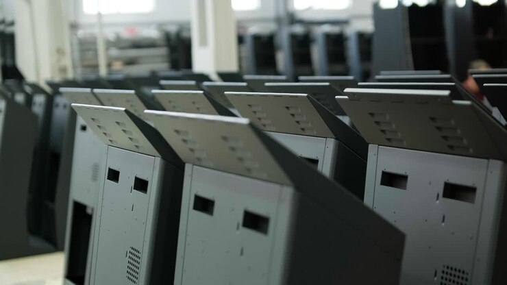 Production Line of Gray Metal Kiosk Components