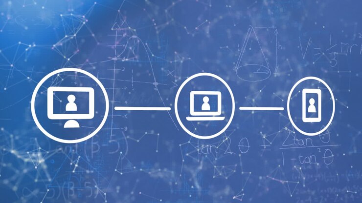Animation of networks of connections with digital icons