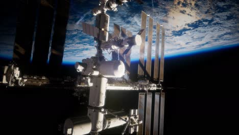 estación espacial internacional en el espacio exterior sobre el planeta tierra