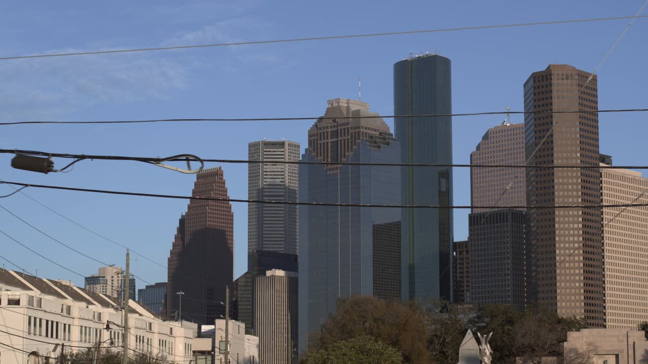 antena 4k del horizonte del centro de houston