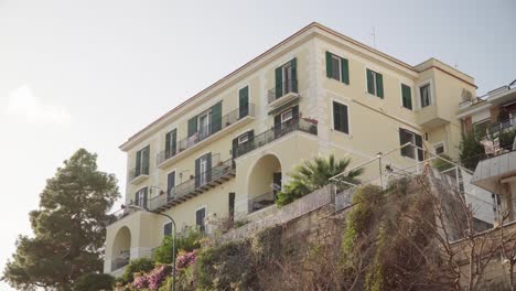 camera shot of buildings and it's architecture in naples, italy