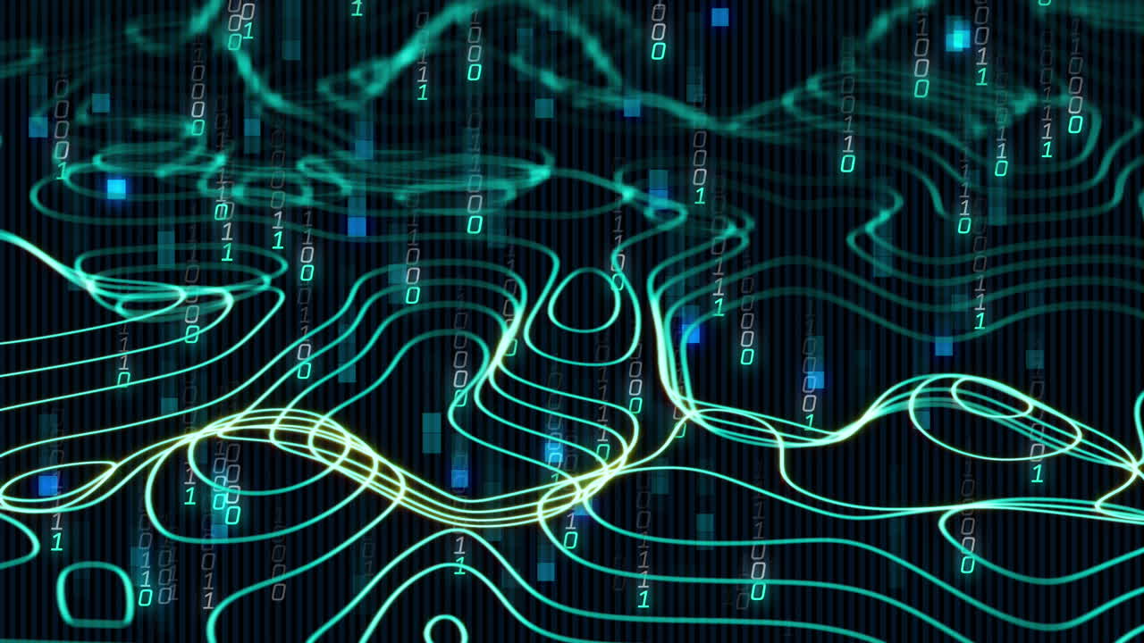 Animation of binary coding data processing over network of connections
