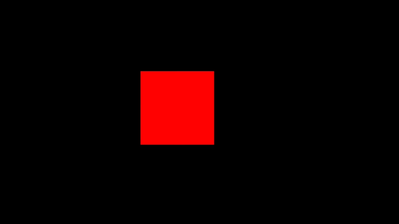 Illustration animation cartoon oh red Square moving effect with black screen background