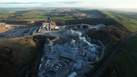 large industrial quarry in english countryside