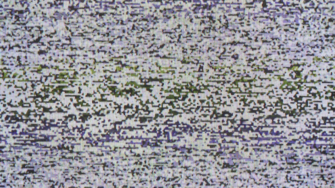 Display Television with noise grain background