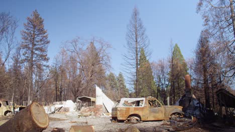 establishing shots of the destruction of paradise, california following the camp fire 7