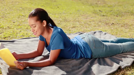 woman reading in the park