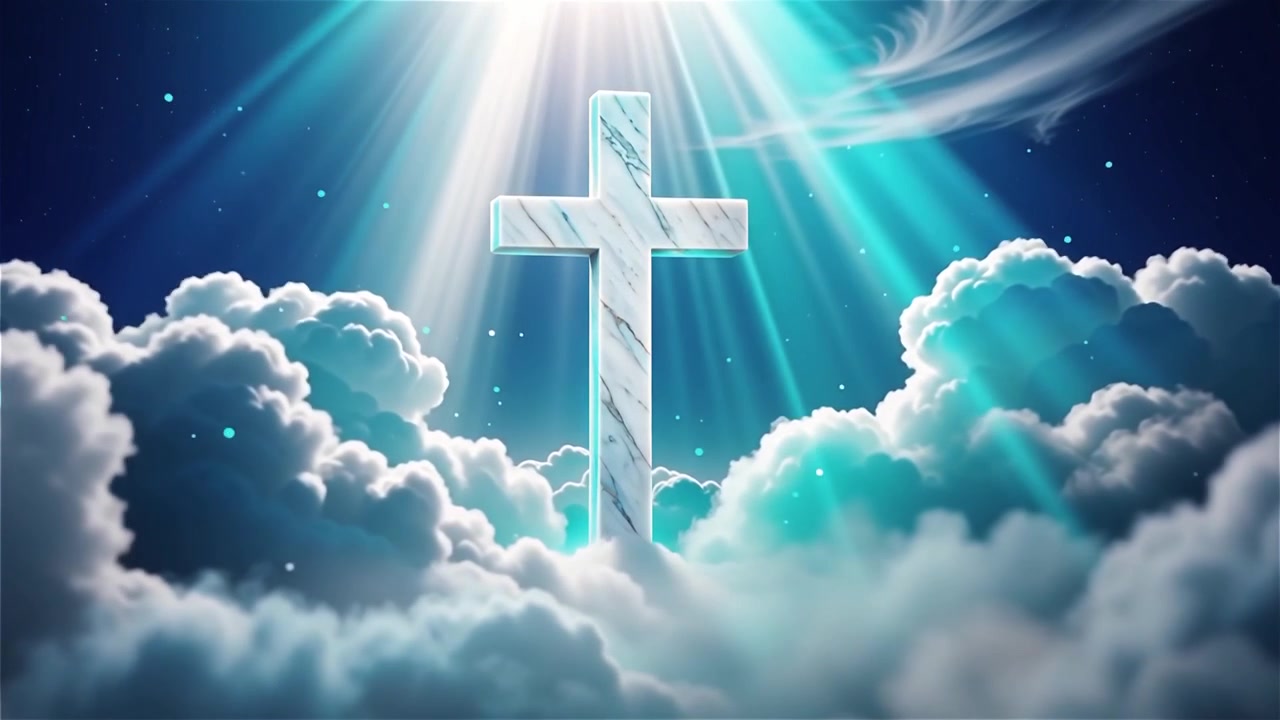 Christian Cross Heavenly Light Worship Background