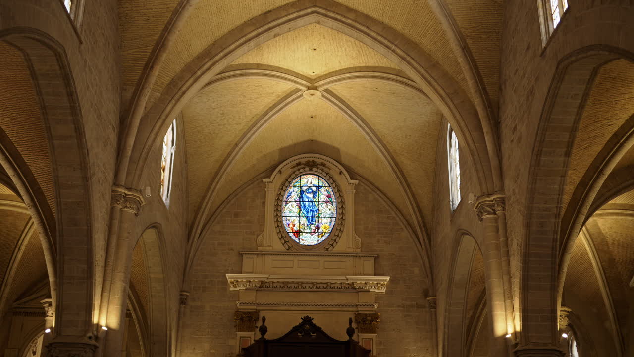Valencia, Spain - May 28, 2025: View of the icons on the interior of the Valencia Cathedral