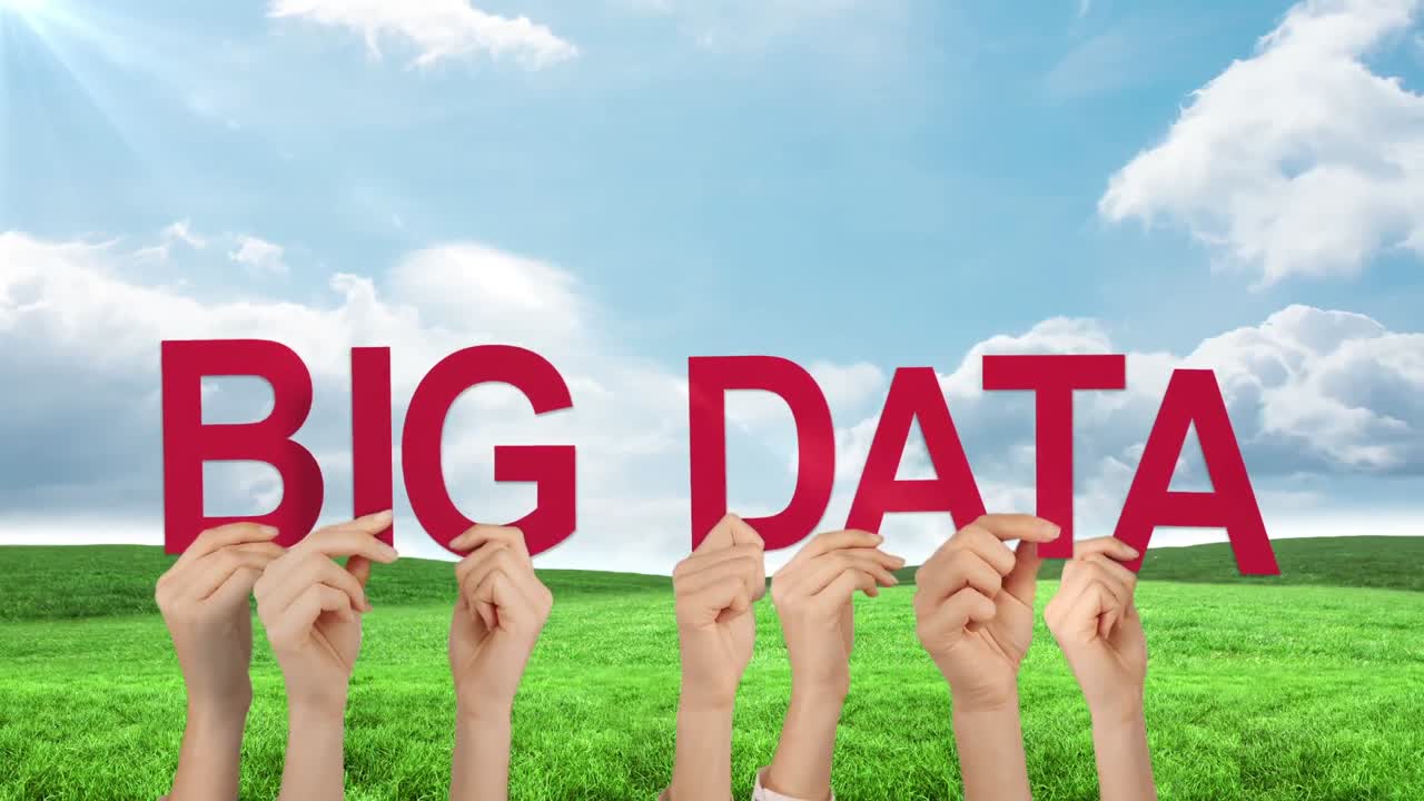 큰 데이터를 들고 있는 손