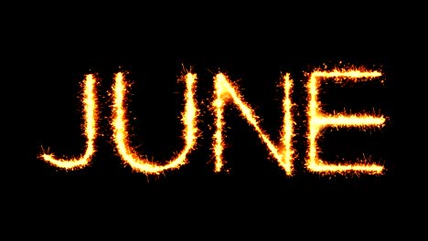 june text sparkler glitter sparks firework loop animation