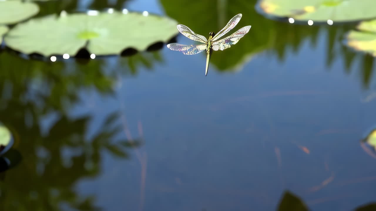 Dragonfly on Water Surface