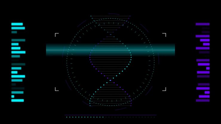 Digital DNA Helix Scanning Interface with Data Visualization
