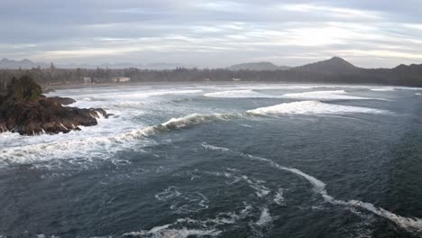drone shot of the ocean