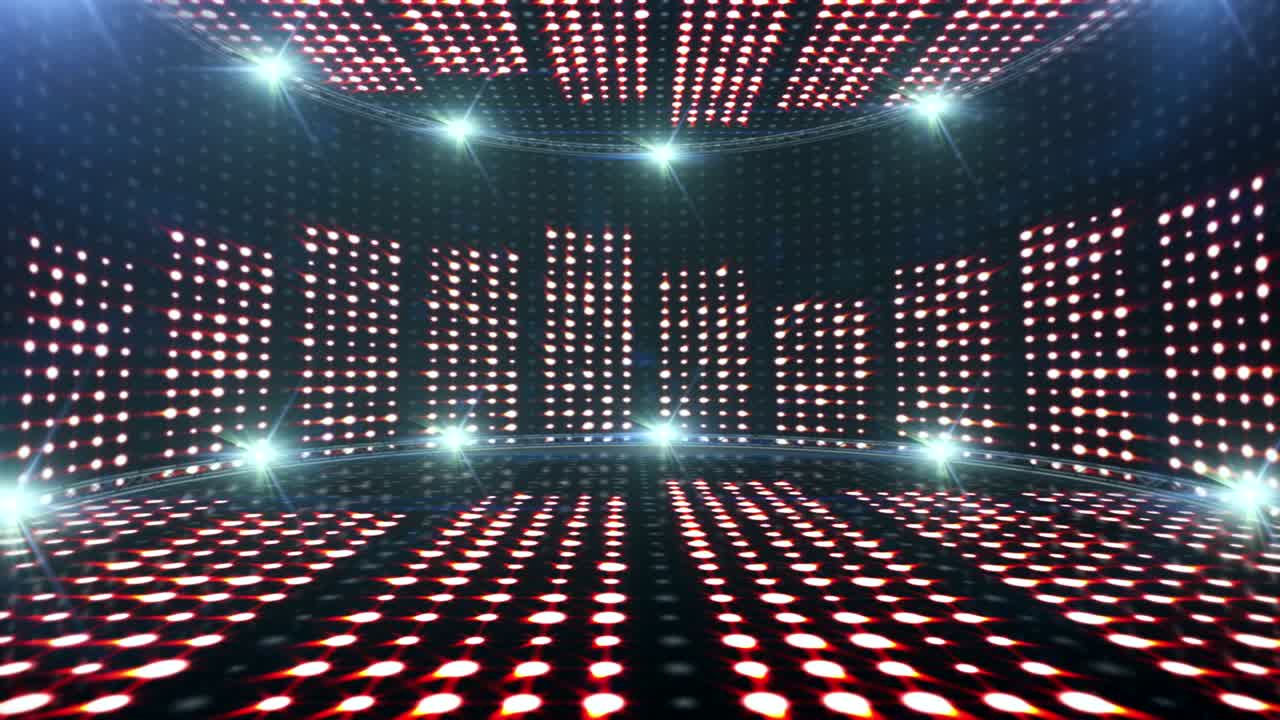 música ondas de la habitación, luces bombillas animación, renderización, fondo, bucle