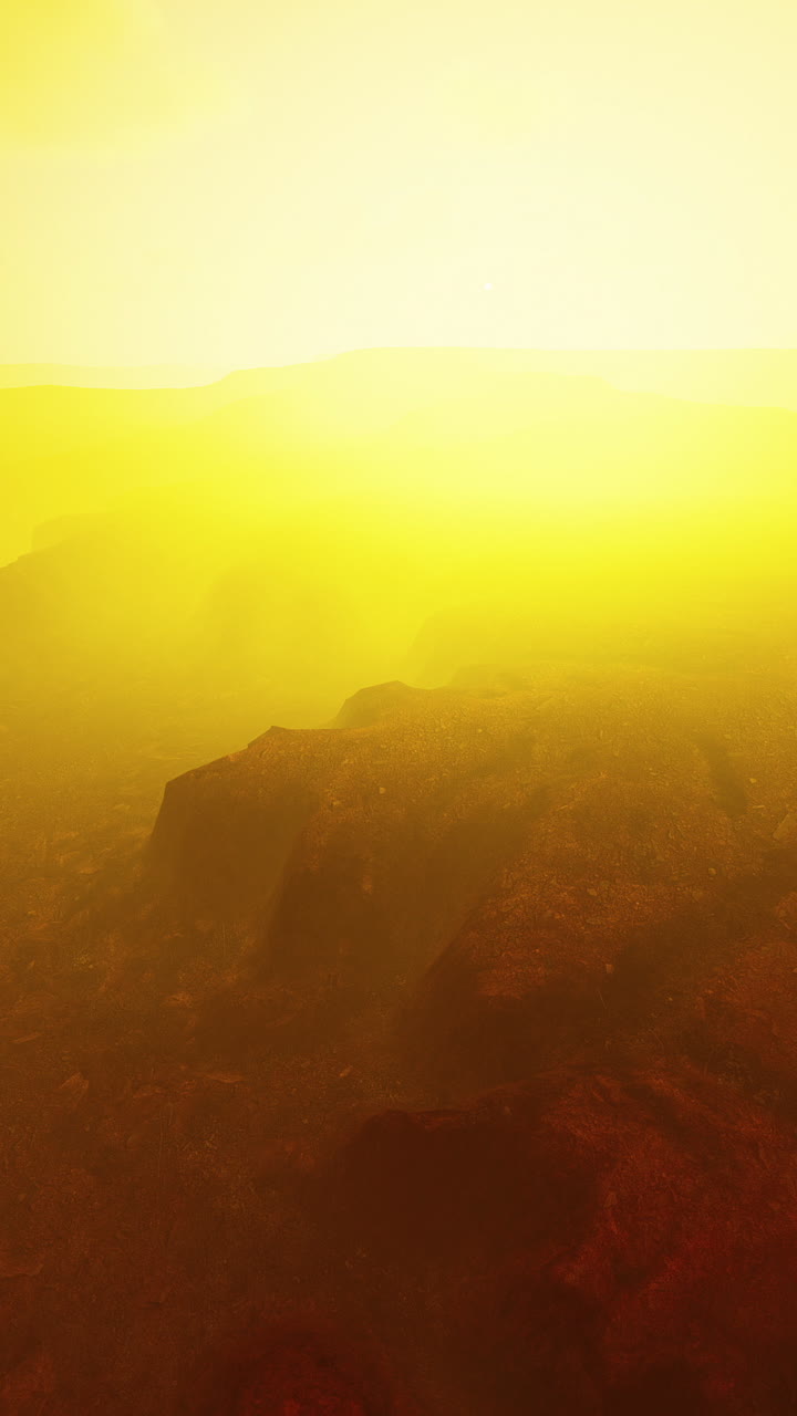 황금 사막의 해가 지는 풍경