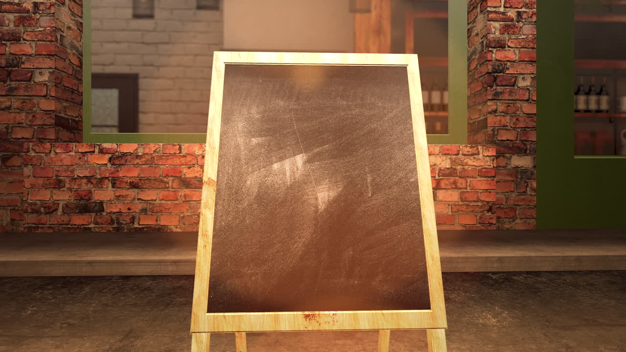 在商店裡的房間裡有一個空白的文字板