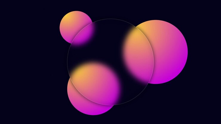 Glassmorphism shapes background with place for text.