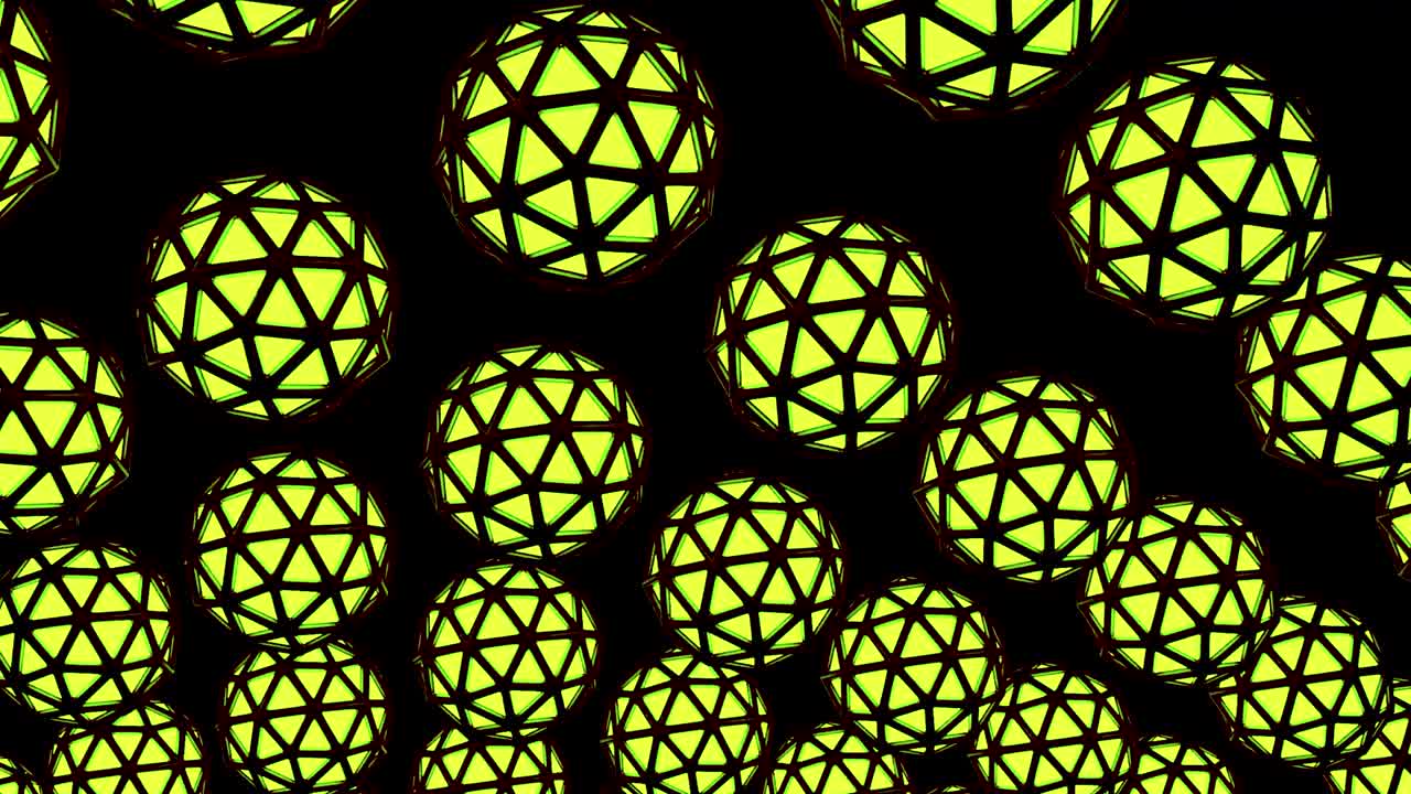 검은색 배경에 많은 줄로 빠르게 회전하는 중국 랜턴, 이 없는 루프, 검은색 실루과 함께 노란색 아시아 랜턴 디자인, 장식 개념