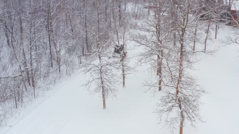 Clearing-snow-on-a-rural-property-with-a-wheeled-bobcat