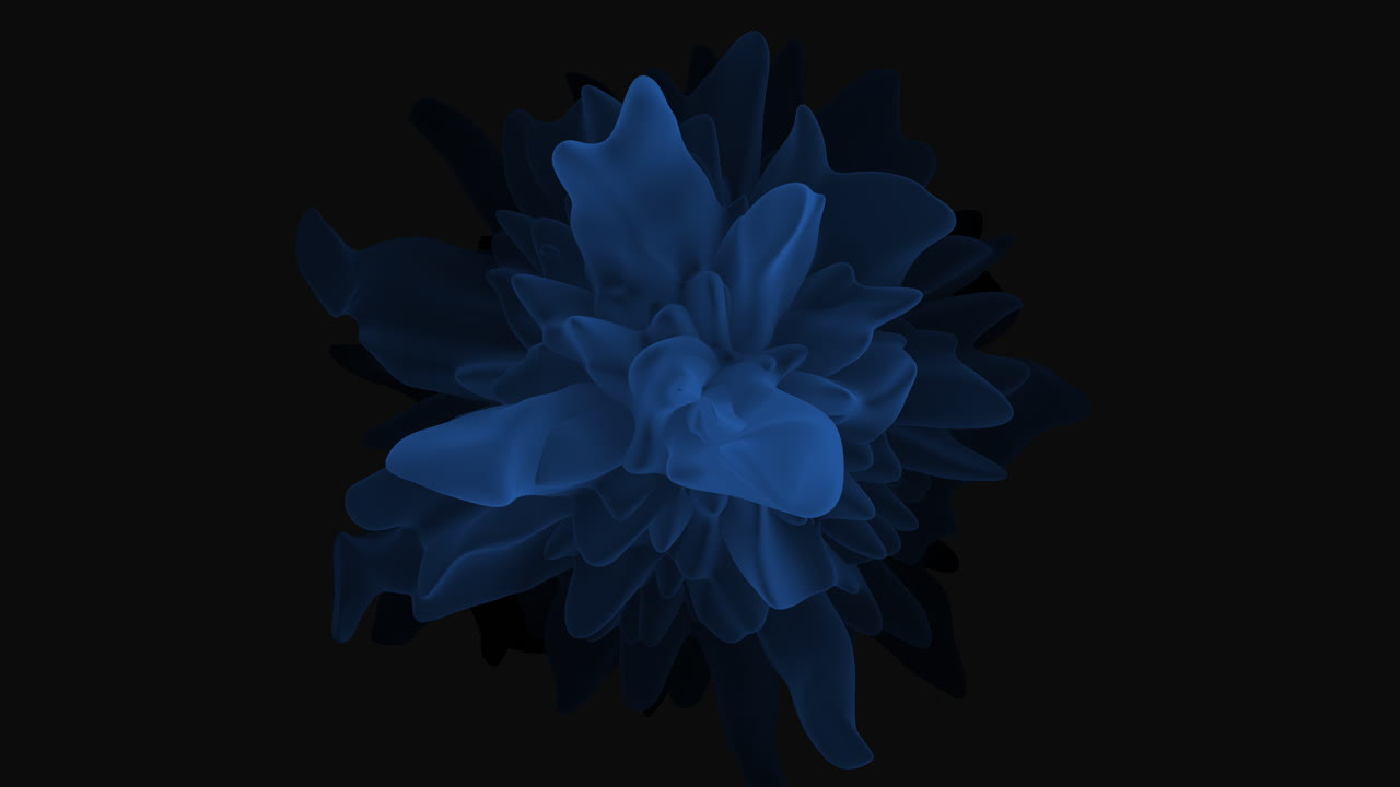 flor azul mística y abstracta en el espacio oscuro