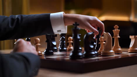 a person playing a game of chess