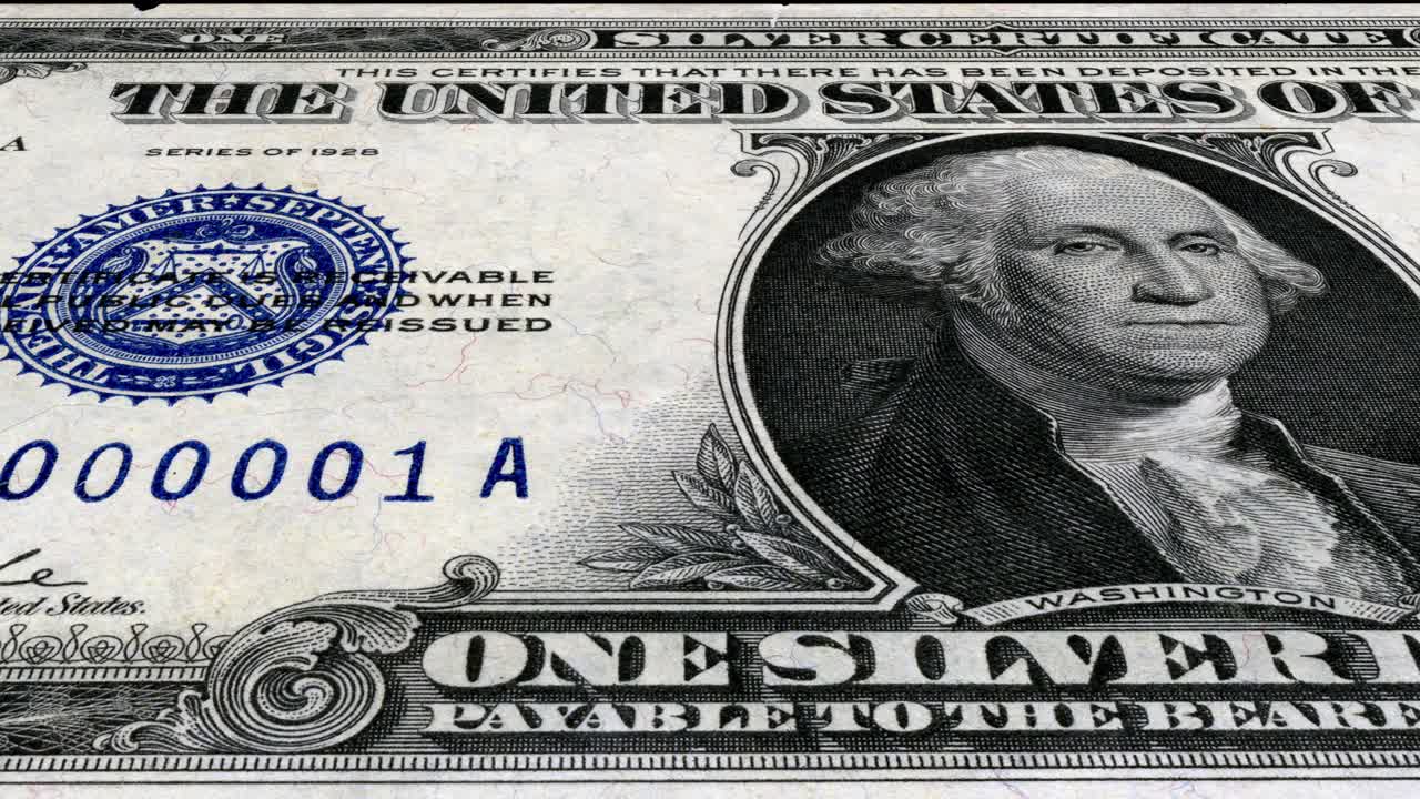 One Dollar and crumpled portrait George Washington on USA money banknote