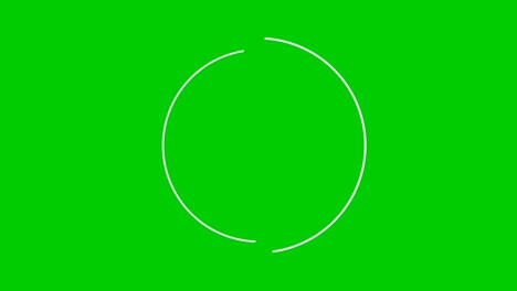 rotating circle border animation on green screen. chroma key,