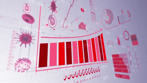 animación del procesamiento de datos estadísticos sobre el coronavirus