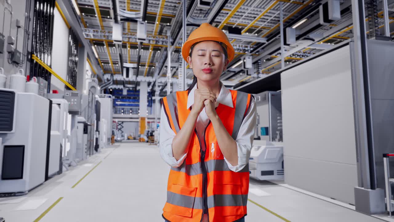 걱정스러운 공장 노동자