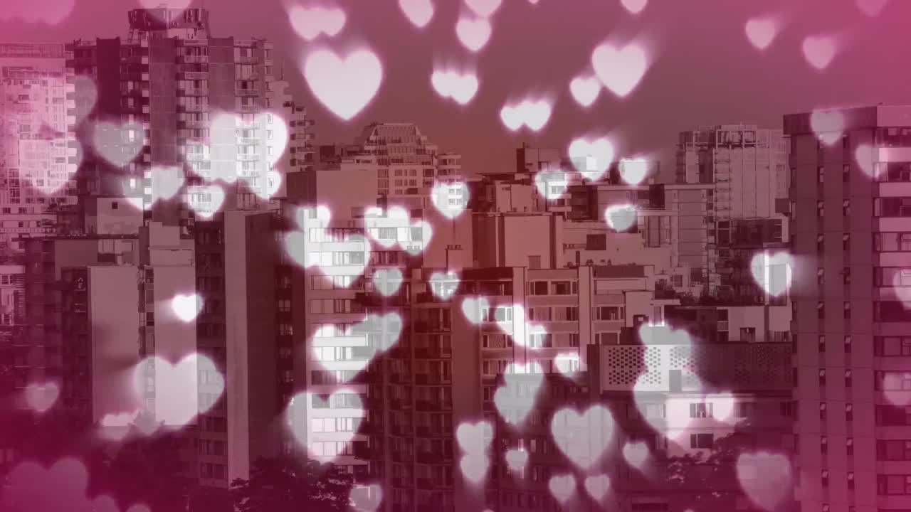 마음으로 가득 찬 높은 건물들