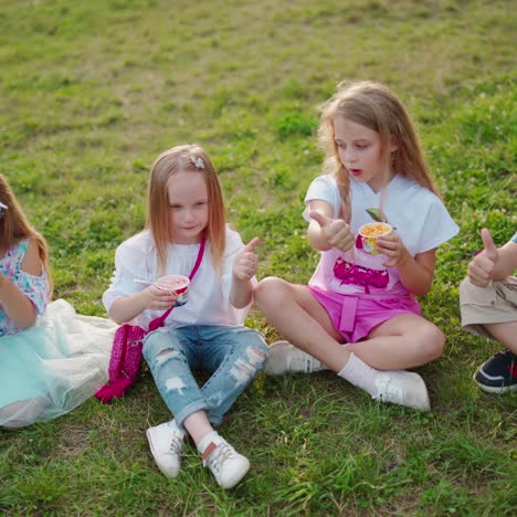 group of happy children outdoor