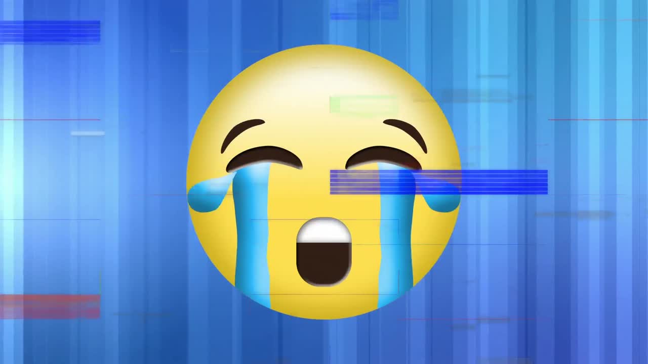 울고 있는 노란색 얼굴 이모티콘