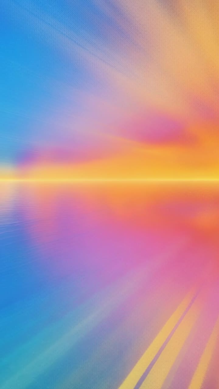 Vertical video: Emerging glowing horizon line shifting colors on gradient canvas, showing warm glow