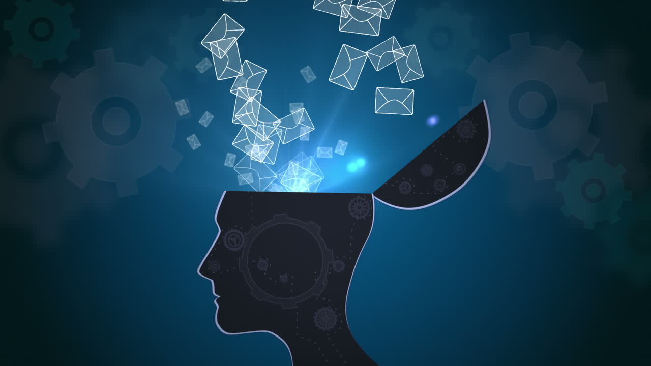 머리에서 나타나고 열리는 봉투