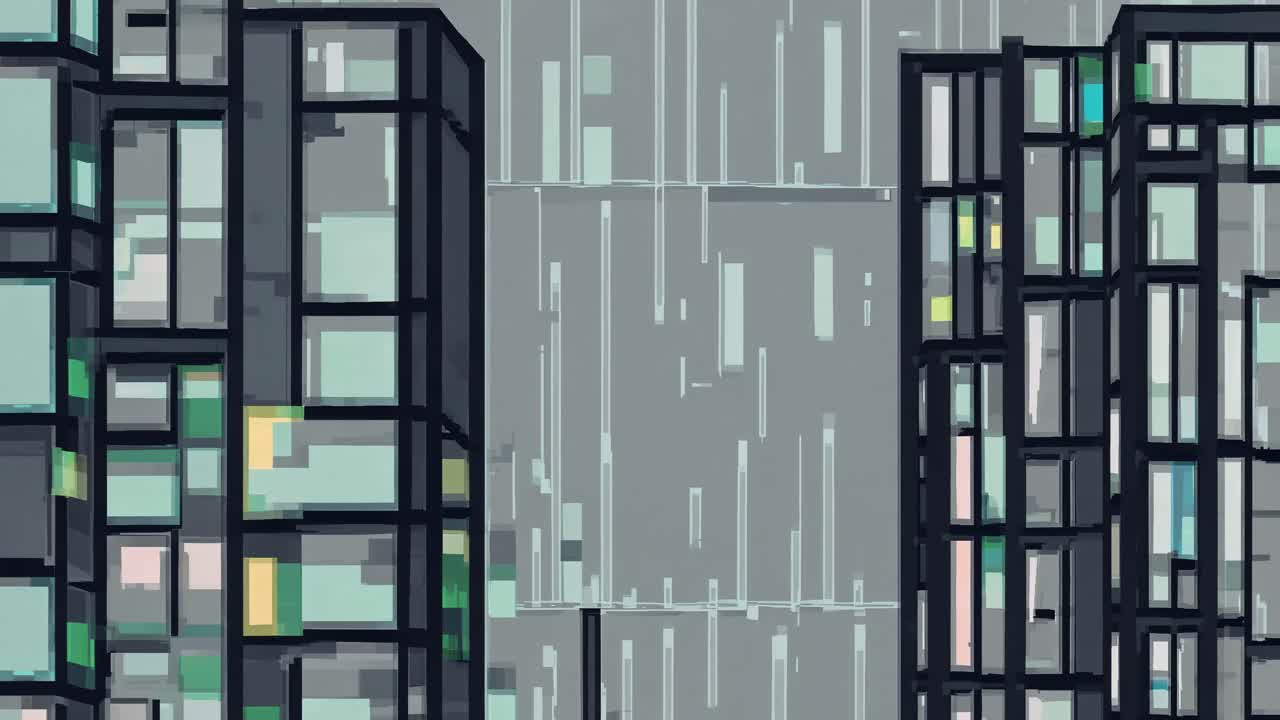 Abstract Cityscape with Water Drop