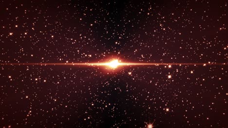 centro de bucle abstracto parpadeante campo de estrellas de oro con rayas brillantes luz de llamarada rodeado por campos de estrellas de rotación. fondo de movimiento de bucle sin costuras 4k 3d para navidad, luces de xmas, año nuevo, festivo.