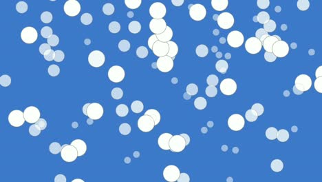 animación de bola blanca en el fondo azul. video de patrón sin costuras de 4k