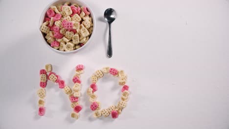 tazón de cereales para el desayuno con el texto no 4k