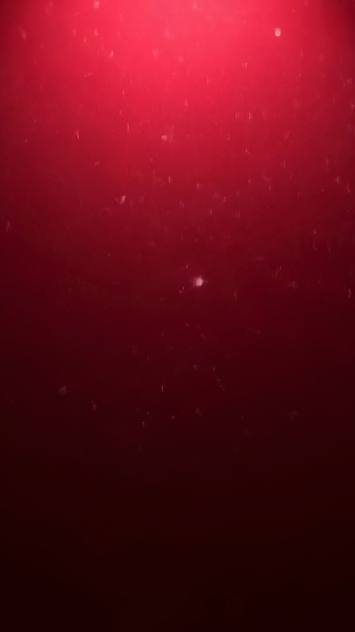 Video verticale: bagliori luminosi che fluttuano su una parete illuminata di rosso con bagliore superiore per creare atmosfera