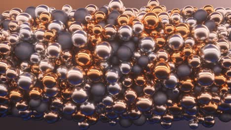 abstract random appearance of spheres interacting with each other. motion concept. 3d animation